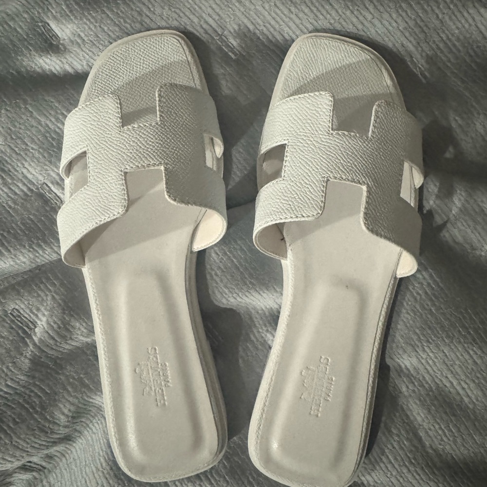 White Women’s Slide Sandals - Designer Style